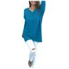 Women's Fashion Solid Color Sweater V-neck Long Sleeve Pullover Sweater