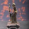 Hollow Brass Dharma Bodhidharma Statue Miniatures Mini Ornament Antique Copper Buddha Desk Figurines Living Room Decoration