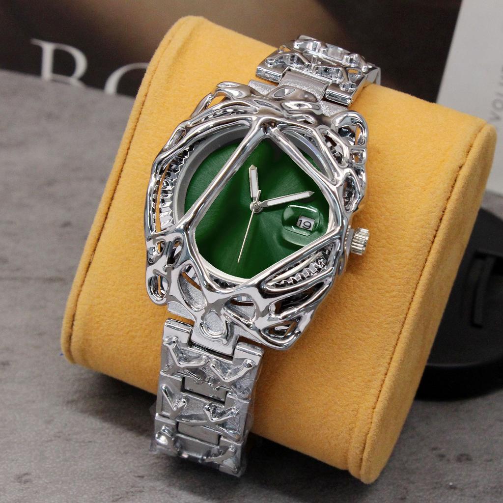 All Silver Unique Style Personalize Quartz Watch Men AAA High Quality Alabaster Fashion Unisex Hot Sell Unique Creative Clock