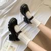 British Style Black Small Leather Shoes Women's Spring and Autumn Models Japanese Thick-soled Heightened Mary Jane Shoes Lolita Jk Shoes