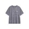 Loose Short Sleeve T-Shirt With Pattern Print Unisex Tops Smoke-Gray AHST443-2