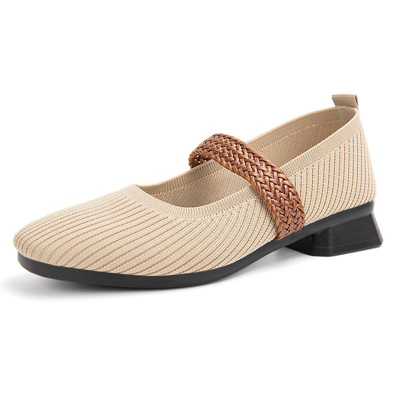 New Korean Fashion Women's Fashion Single Shoes European and American Style Retro Casual Shoes Polyurethane Soft Sole Mothere54