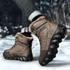 Northeast Men's Waterproof High-Top Winter Snow Boots, Warm Velvet-Lined, Non-Slip, Large Size