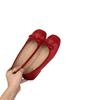 Flat-bottomed Gentle Evening Shoes French Small Red Single Shoes Women's Shoes 2025 Spring and Autumn Soft-soled Silver Ballet Shoes
