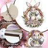 Yousheng Easter Welcome Door Sign Gnome Bunny Flower Egg Door Hanging Sign Front Door Hanger Wooden Spring Holiday Decorative Wall Plaque