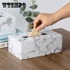 Nordic PU Leather Tissue Case Box Container Marble Pattern Home Car Towel Napkin Papers Dispenser Holder Box Case Table Decor