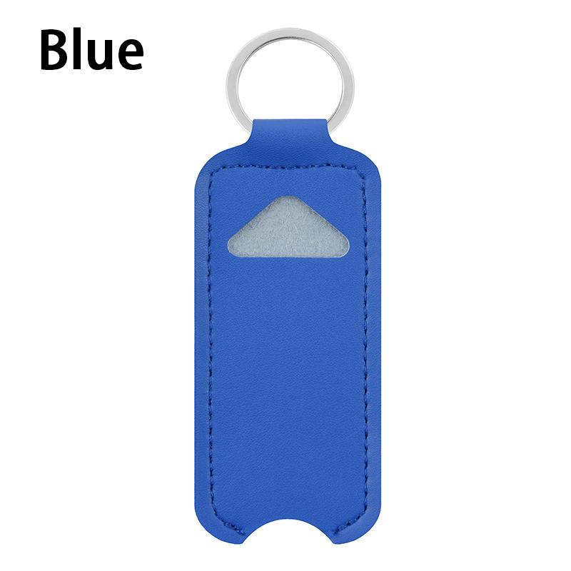 Lipstick Lip Gloss Bag Keychain Holder PU Leather Chapstick Pouch Key Ring Portable Lip Balm Bottle Packaging Cover Key Chain