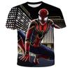 Summer Black Spider Man Hero Series 3D Color Printing Fashion Comfortable Children's Short Sleeved T-shirt