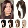 Women's Elegant Hair Topper with Bangs, 14 Inch Straight Synthetic Clip-in Hairpiece for Thinning Hair, Suitable for All, Comfortable Oval Base Design