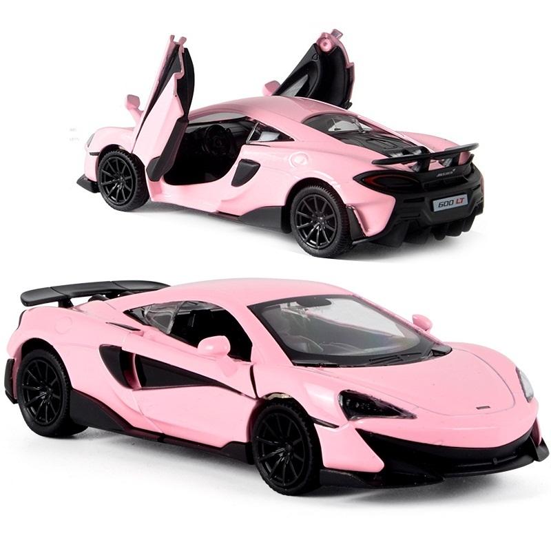 McLaren 600LT Supercar 5 Inch Metal Car Simulation Diecast & Toy Vehicles RMZ City 1:36 Alloy Model Pull Back Action
