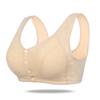 Soft Cotton Cup Front Buckle Underwear Women's Large Size Without Steel Ring Wide Shoulder Strap Vest New Jacquard Bra