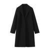 Women Fashion Solid Open Stitch Long Trench Coats Vintage V-Neck Full Sleeves Female Chic Lady Outfits