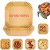 Large Air Fryer Paper Liner Square/Round Oil-proof Disposable  Special Paper Tray Baking Mat Air Fryer Accessories