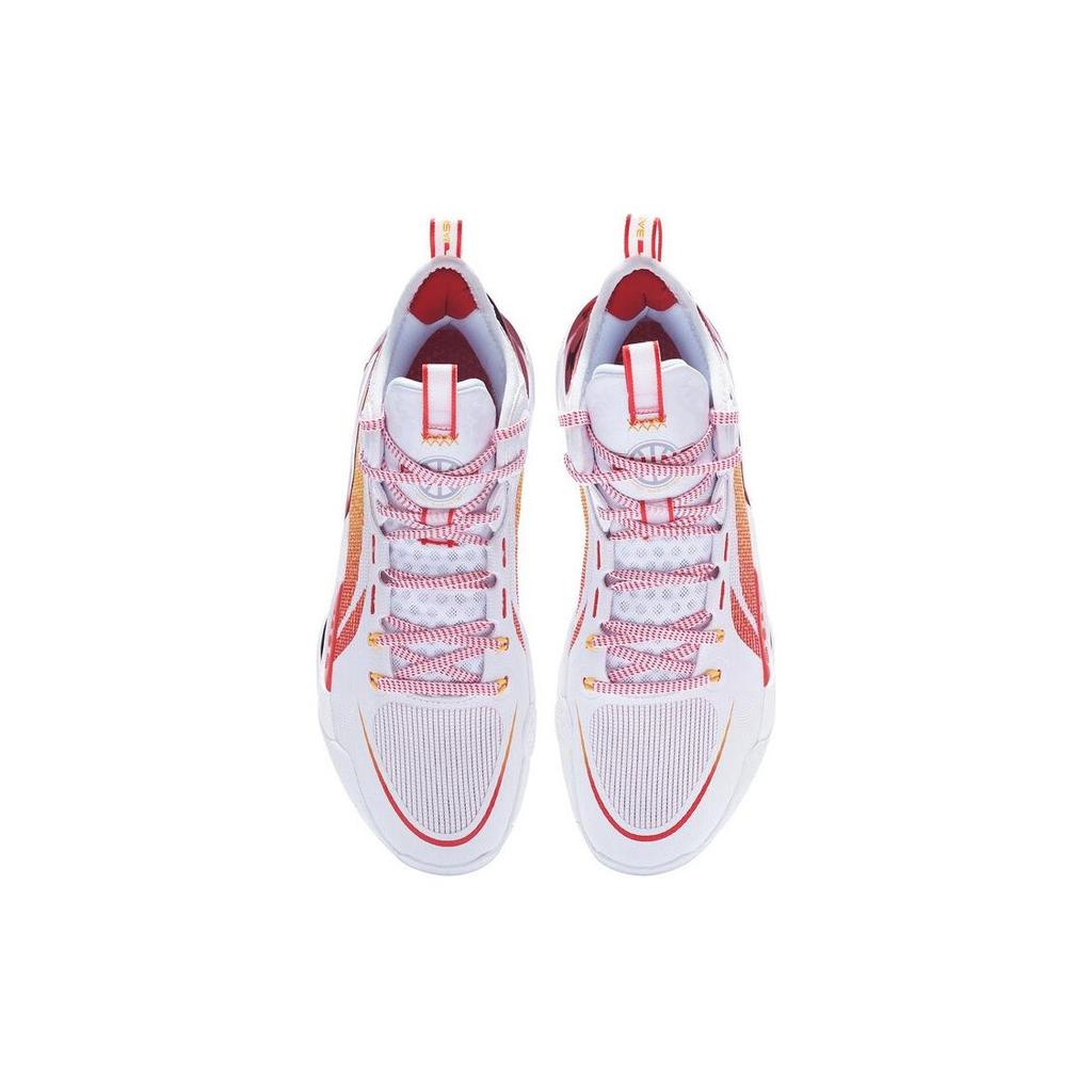 New LiNing SONIC Ultra Cushioning Anti Slip And Wear Resistant Mid Top Basketball Shoes Men's White Red ABAS145-9