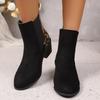 Winter Sexy Women Ankle Boots Autumn Comfortable Short Zip Boots Retro Round Toe Square Heel Big Size Shoes Zapatos De Mujer