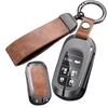 Ontto Honda Smart Key Case, Key Cover, Key Holder, Alloy + Leather, Fits HONDA