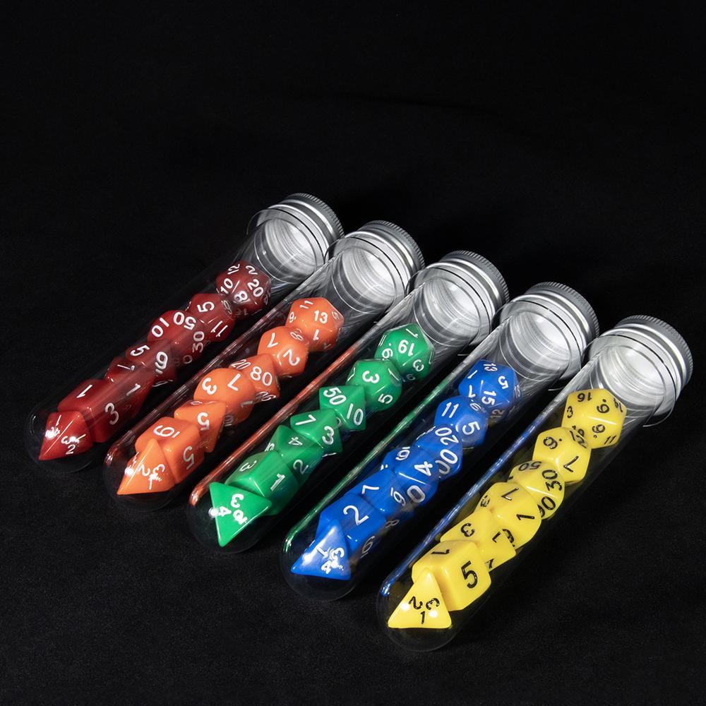 Polyhedral Dice Set 7Pcs Role Playing Game Dice with Tube for Table Board Game RPG D&D
