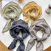 Thin Cotton Linen Scarf Korean Style Vintage Neck Scarf Floral Triangle Scarf for Women
