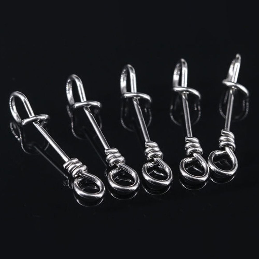 50Pcs Hot Fastach Stainless Steel Fishing Connector Rolling Swive Solid Rings Swivels Snap