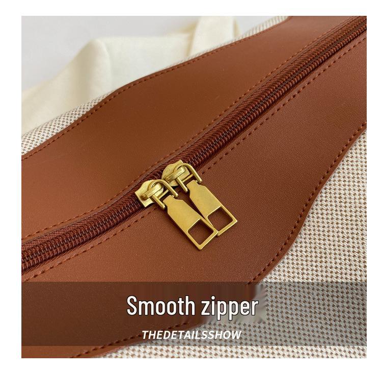 Retro Women's Canvas Travel Handbag - Large Capacity, Color Block Design, Ideal for Sports, Fitness, and Short-Distance Travel