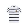Polo Striped Letter Pattern Casual Short Sleeve Polo Shirt Men Tops White 710795723-002
