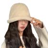 Plush Bucket Hat Women's Big Head Circumference Basin Hat Fashionable Versatile Winter Warm Bucket Hat
