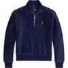 Polo Sweatshirt Half-Zip Long Sleeve Navy Blue Kids Tops POIZON241023662