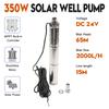 3" 24V 350W/48V 750W Deep Well Solar Submersible Bore Hole Water Pump Built-in MPPT