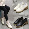 Korean Version of Student Mid-heel Lace-up Single Shoes for Women 2024 Spring/summer New Retro Chunky Heels for Women