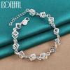 Fashion Square 925 Sterling Silver Bracelet Wedding Jewelry