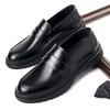 Fashion Handmade Leather Loafers Thick Bottom Casual Driving Flats Slip-on Dress Shoes Comfy Moccasins Versatile Male Driving Footwear