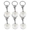 6pcs With Carabiner Hook Trolley Coin Keyring Supermarket Shopping Cart Token Holder