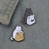 Brooch Pin Exquisite Costume Accessories Lapel Badge Cute Cartoon Black White Cat