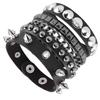 New Black Goth Emo Boho Bracelets For Men Women Punk Gothic Spike Rivets PU Leather Bracelet Bangles Party Jewelry Gift