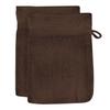 Set of 2 Cotton Wash Mitts 500 Gr/m2 16x21 Cm LAGUNE Brown, by Soleil D'ocre