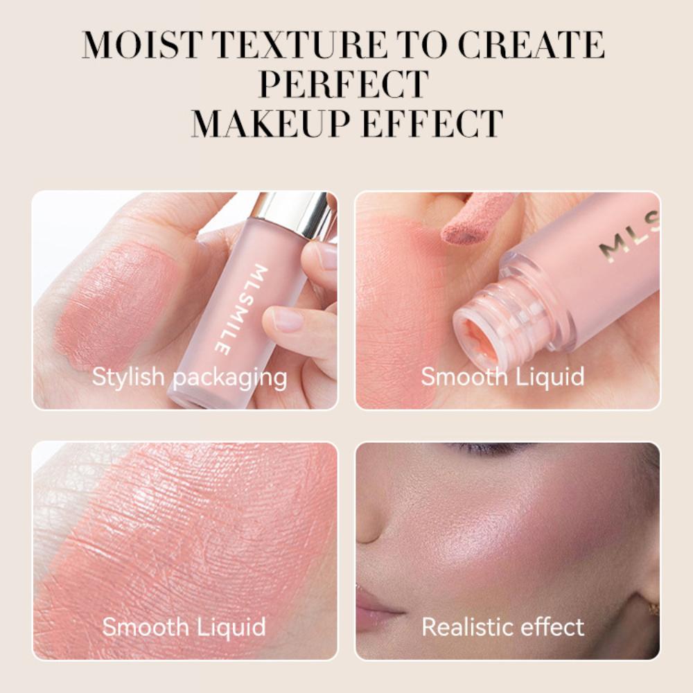 6 Colors Liquid Blush Long Lasting Natural Nude Makeup Blush Cream Lightweight Contouring Highlighter Waterproof Lip&Cheek&Eye Multifunctional Blush
