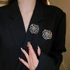 Full Rhinestone Hollow Camellia Brooch Korean Style Rhinestone Brooch Suit Collar Pin Decoration