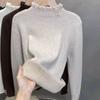 Sweater for Women Autumn Winter Thickened Warm Knitted Stretchy Long Sleeve Oversize Tops