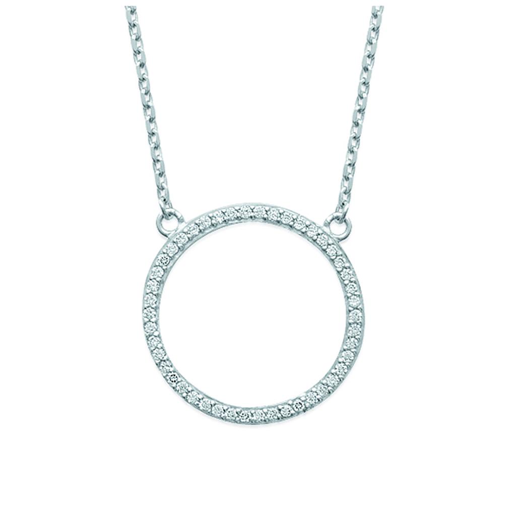 Les Trésors De Lily [Q4698] - Silver Necklace 'Sissi' White Silver Circle (rhodium Plated) - 21x21 Mm