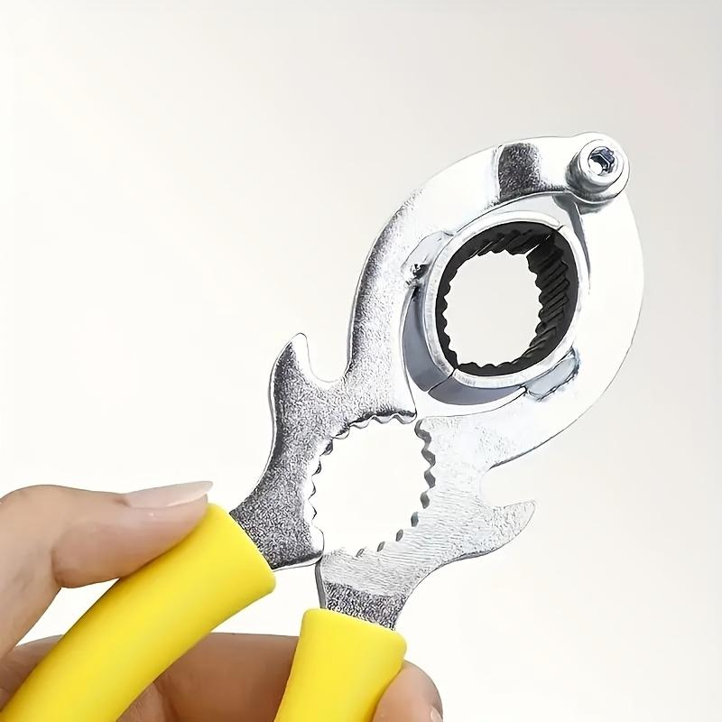 1pc Multifunctional Faucet Wrench with Yellow Rubber Grips - Kitchen & Bathroom Sink Aerator and Filter Removal Tool, Durable Metal Construction