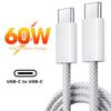 PD 60W USB C To Type C Cable for iPhone 15 Plus 15 Pro Max Samsung Xiaomi Redmi POCO Realme iQOO Fast Charging PD Cable