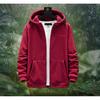 2022 Men's Fleece Outdoor Plus Size Spring and Autumn Fleece Hooded Sweater Jacket