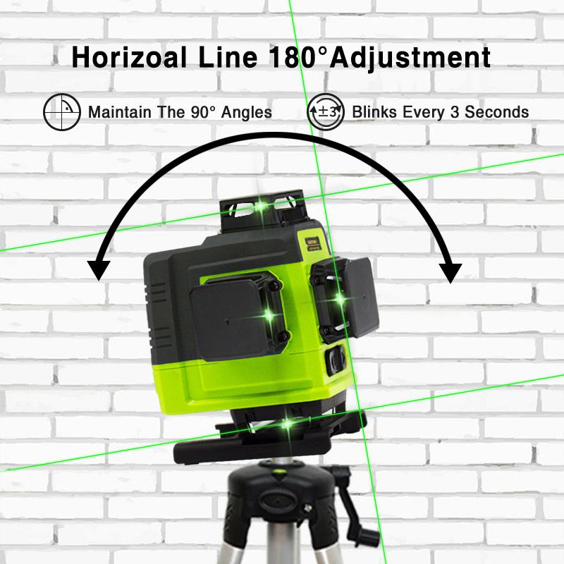 CLUBIONA IE16 Powerful Laser Green Lines Auto Vertical & Horizontal Floor and Ceiling Remote Control Laser Level With Li-ion Battery