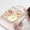 Tackaon 1.2.3 Infant Suction Plate 3-piece Topping Baby Food Baby Silicone Tableware Plate Self-directed
