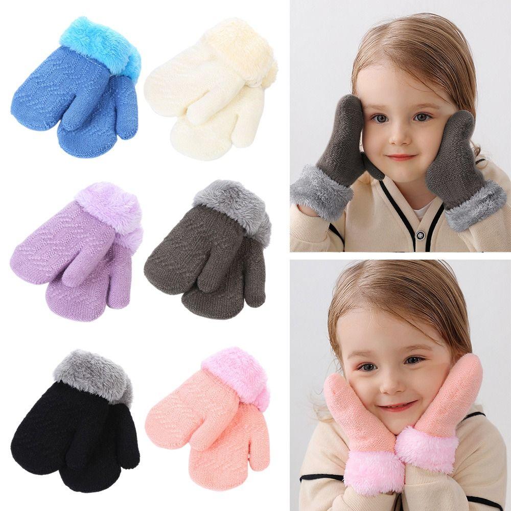 Thick Kids Gloves Plus Velvet Baby Gloves Keep Finger Warm Warm Mittens  Baby Kids