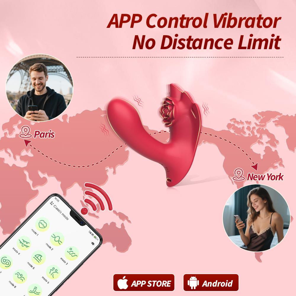 2 In 1 Wearable Panty Vibrator Bluetooth App Control Dildo Vibrator Women Clitoral Stimulation  Female Sex Toy Masturbato 18+