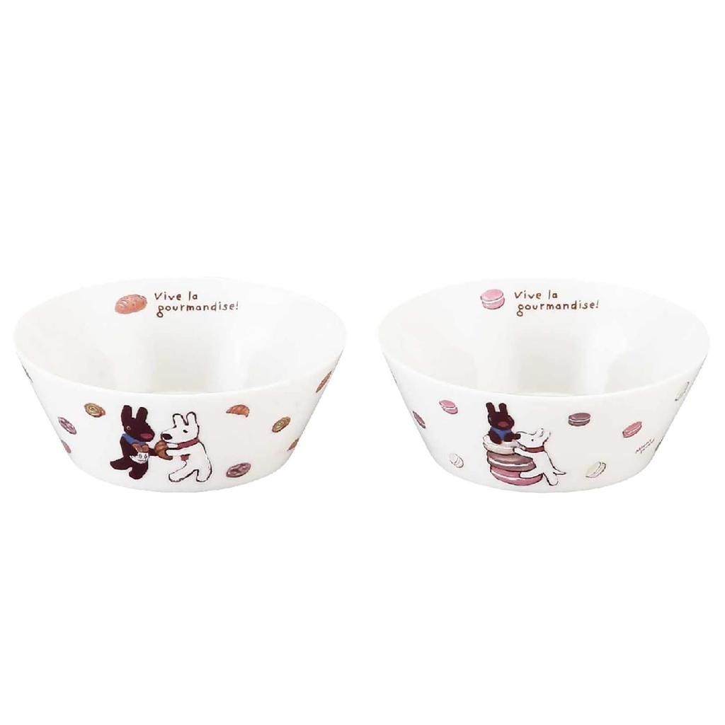Lisa Gaspard Pair of Bowls and Microwave Made In Japan & LG160-79 Plates, Approx. 13cm, Safe,