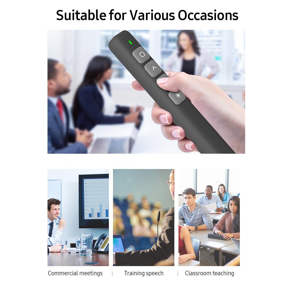 2.4GHz Wireless Presenter Remote Red Light Pointer Presentation Clicker Wireless Presenter PPT Flip