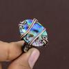 Abalone Shell Handmade Copper Wire Wrap Jewelry Ring Size 5.5 K3j64