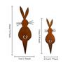 3pcs Easter Rustic Iron Rabbit Garden Stake Decorative Metal Animal Stake for Yard